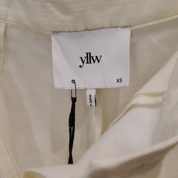 NWT Fabio Linen Mid-rise Snap Wide-leg Trousers By Yellow The Label Size XS - Picture 8 of 12